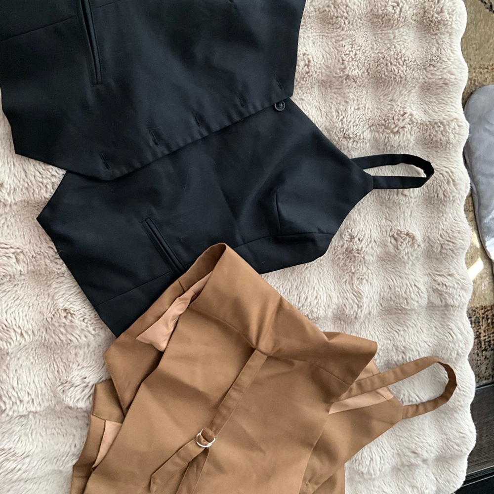 Women's Black and Tan Vests